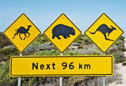 Roadsign d’Australie